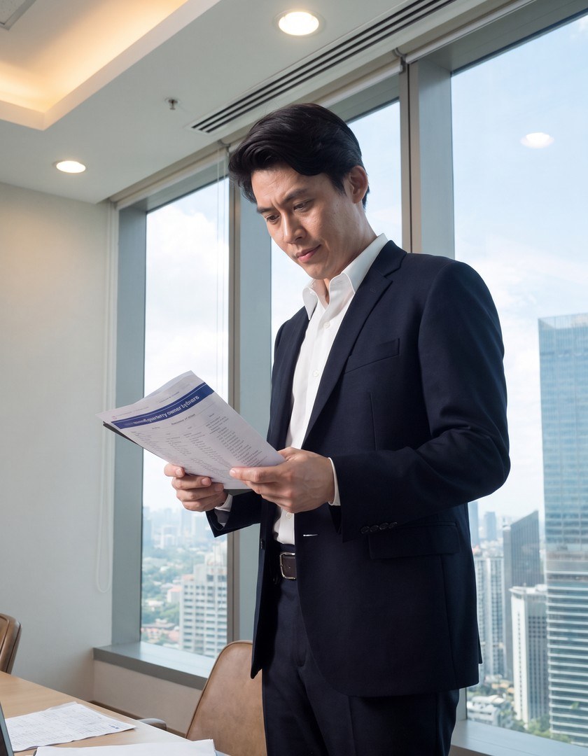 Asset manager reviewing an owner report